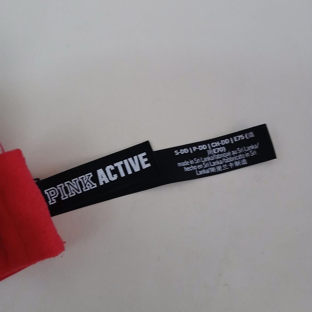Victoria's Secret PINK Active Red Sports Bra S-DD Small DD Activewear Fitness - Picture 2 of 6